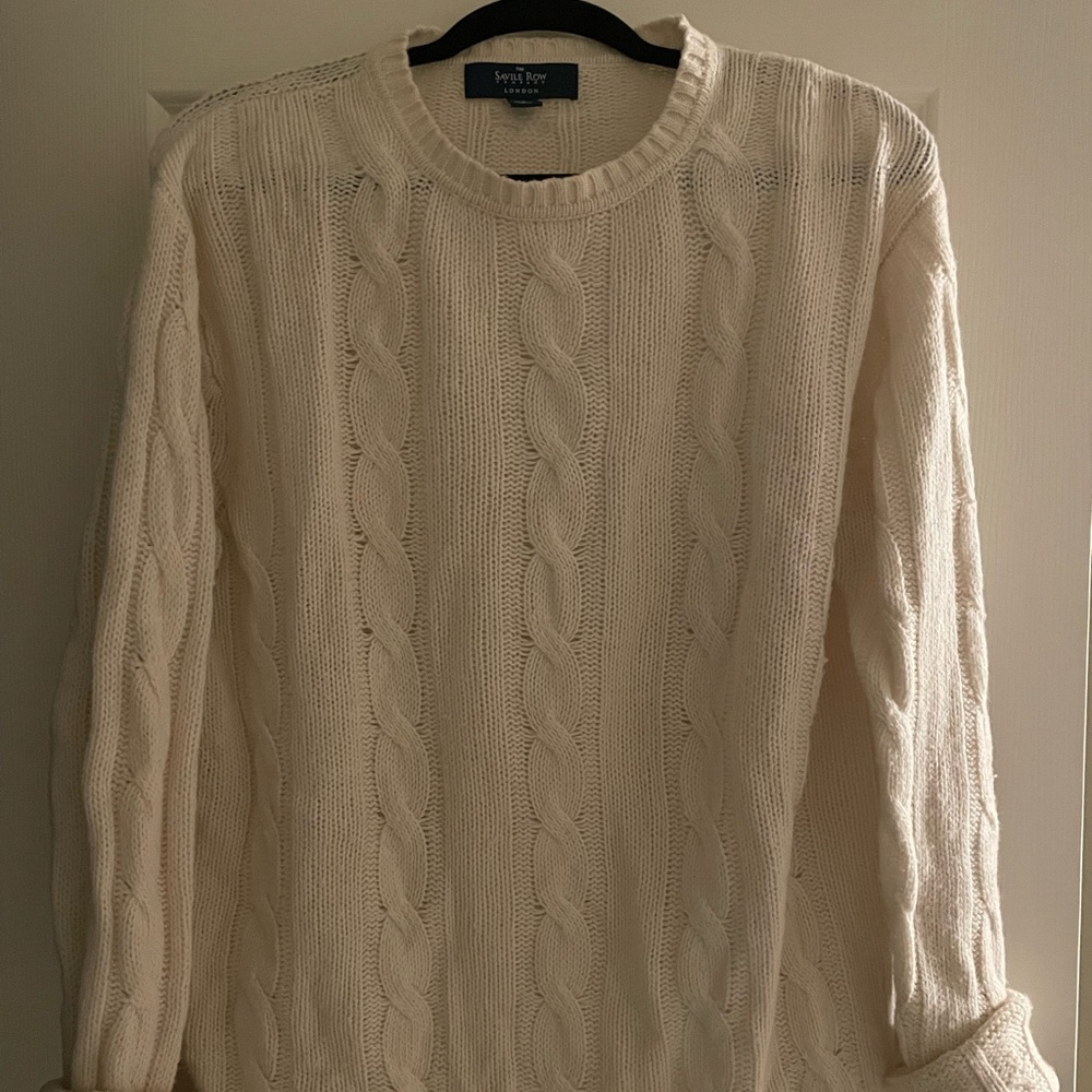 Cream Lambswool Cable knit Sweater